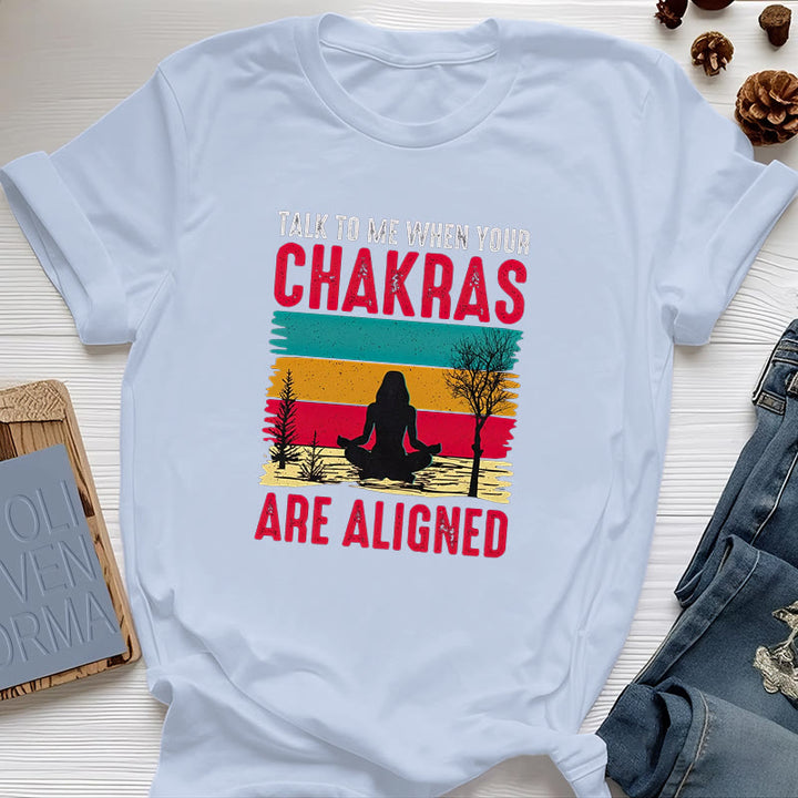 Camiseta Olivenorma "Háblame cuando tus chakras estén alineados"