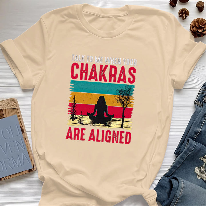 Camiseta Olivenorma "Háblame cuando tus chakras estén alineados"