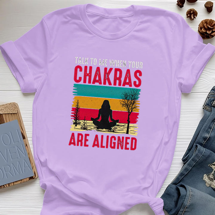 Camiseta Olivenorma "Háblame cuando tus chakras estén alineados"