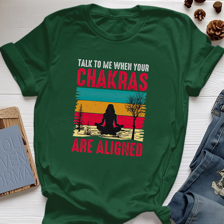 Camiseta Olivenorma "Háblame cuando tus chakras estén alineados"