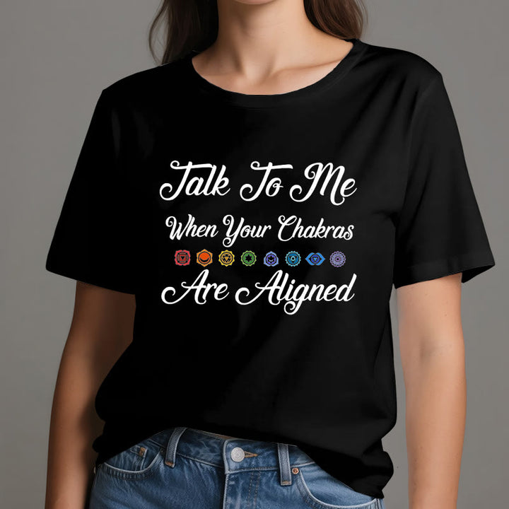 Camiseta de yoga Olivenorma "Háblame cuando tus chakras estén alineados"