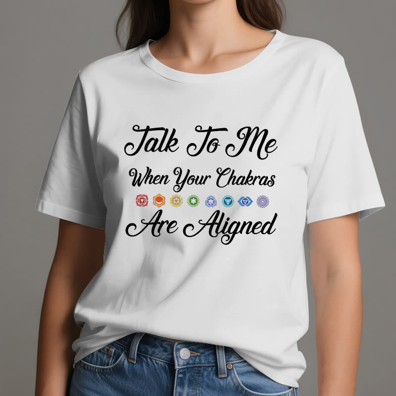 Camiseta de yoga Olivenorma "Háblame cuando tus chakras estén alineados"