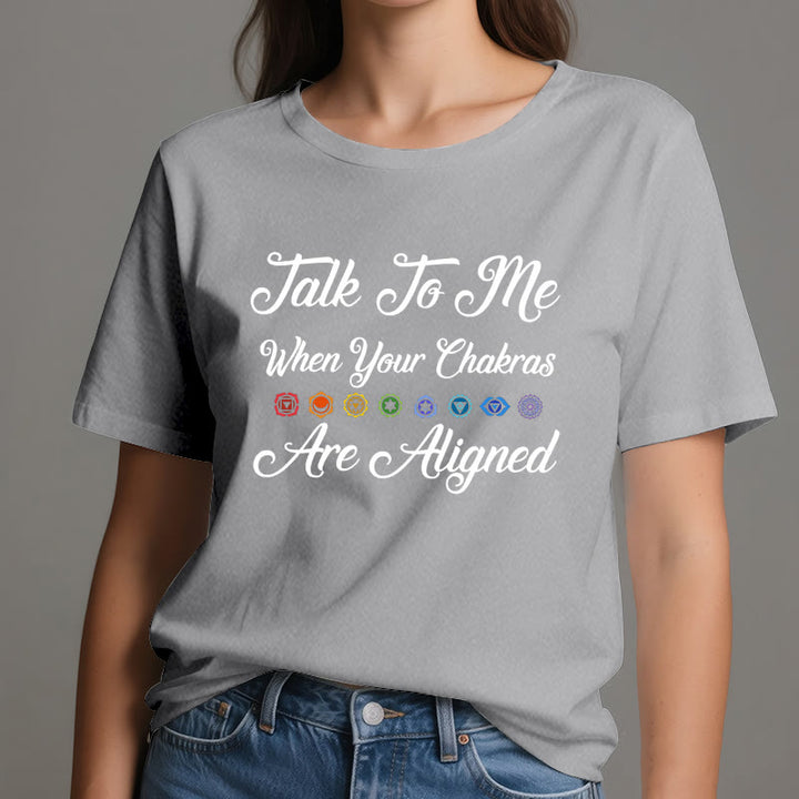 Camiseta de yoga Olivenorma "Háblame cuando tus chakras estén alineados"