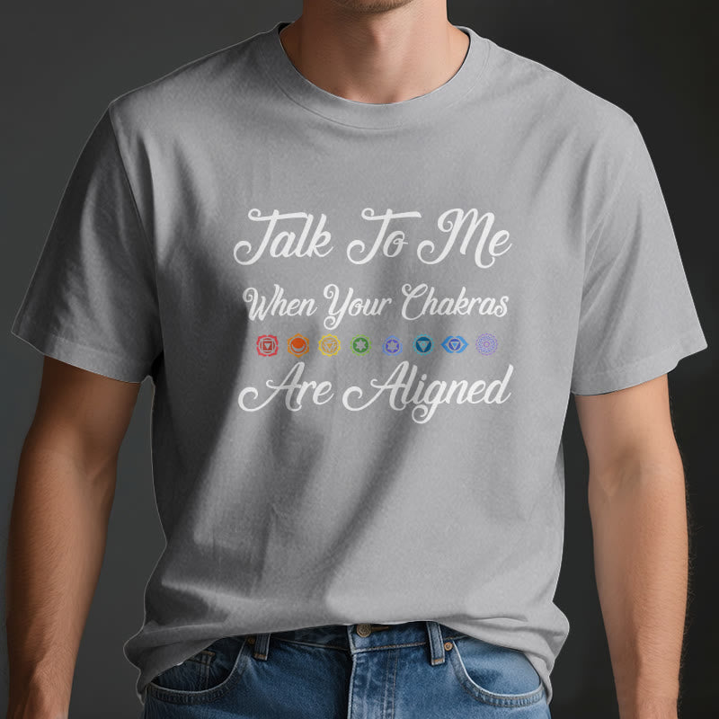 Camiseta de yoga Olivenorma "Háblame cuando tus chakras estén alineados"