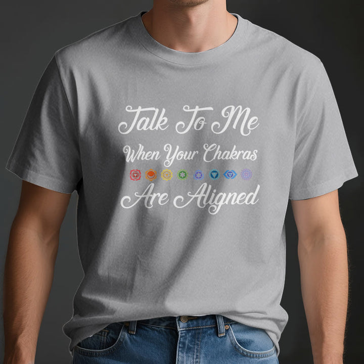 Camiseta de yoga Olivenorma "Háblame cuando tus chakras estén alineados"