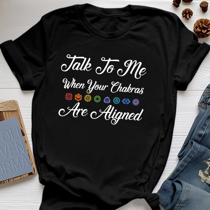 Camiseta de yoga Olivenorma "Háblame cuando tus chakras estén alineados"