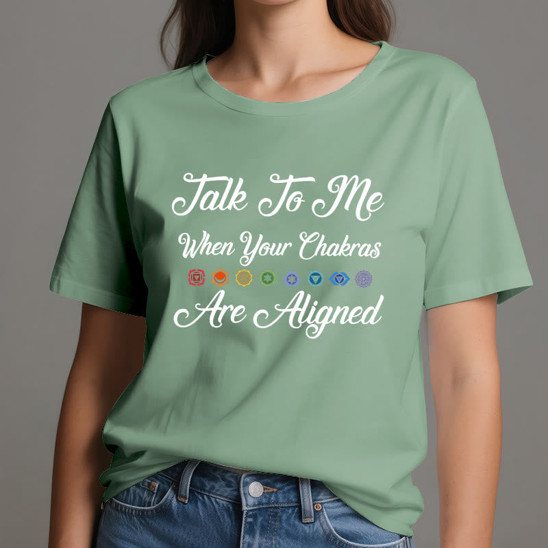 Camiseta de yoga Olivenorma "Háblame cuando tus chakras estén alineados"