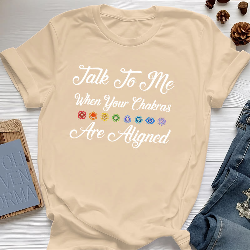 Camiseta de yoga Olivenorma "Háblame cuando tus chakras estén alineados"