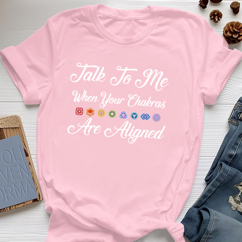 Camiseta de yoga Olivenorma "Háblame cuando tus chakras estén alineados"