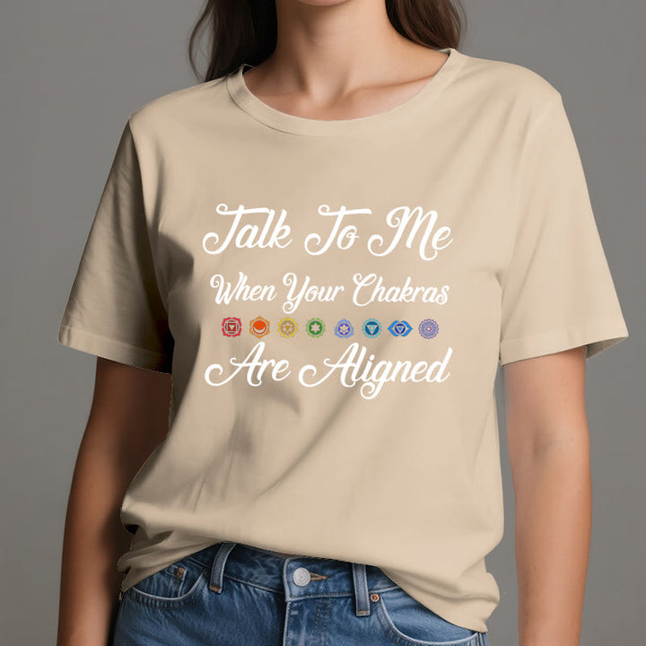 Camiseta de yoga Olivenorma "Háblame cuando tus chakras estén alineados"
