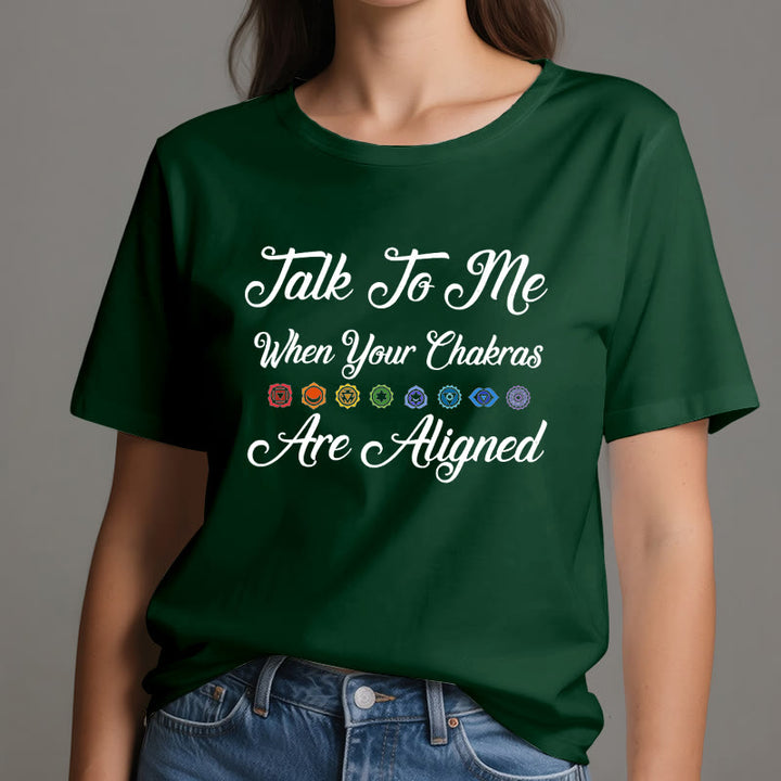 Camiseta de yoga Olivenorma "Háblame cuando tus chakras estén alineados"