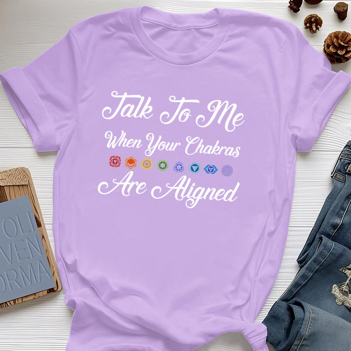 Camiseta de yoga Olivenorma "Háblame cuando tus chakras estén alineados"