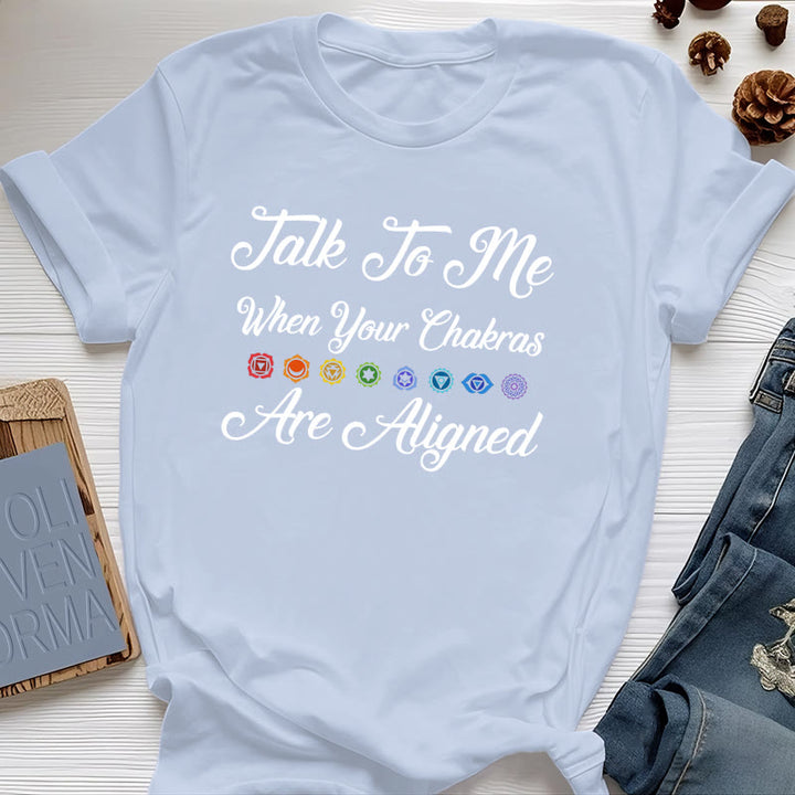 Camiseta de yoga Olivenorma "Háblame cuando tus chakras estén alineados"