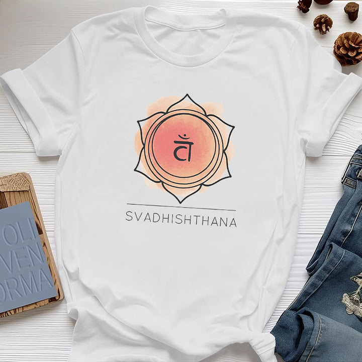 Camiseta de yoga del chakra sacro naranja Olivenorma