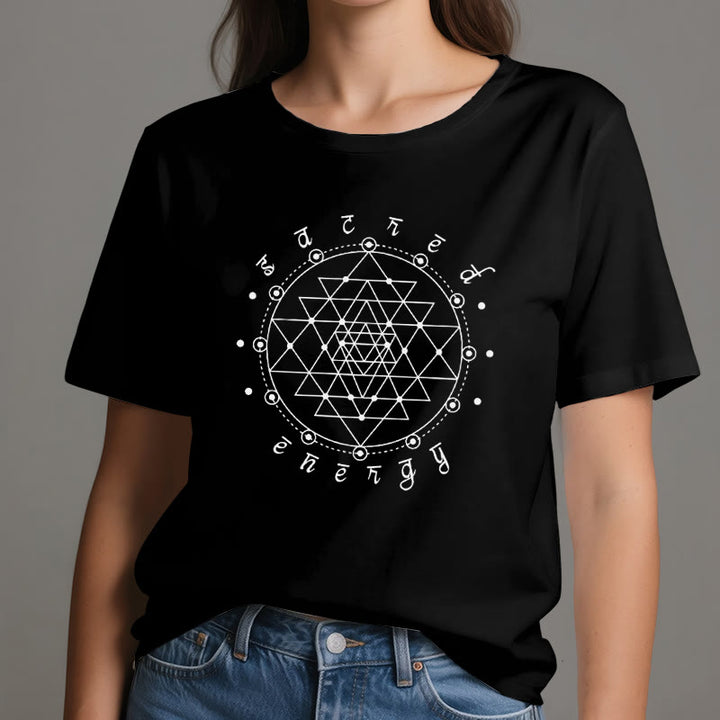 Camiseta espiritual Sri Yantra de energía sagrada Olivenorma