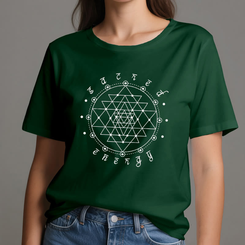 Camiseta espiritual Sri Yantra de energía sagrada Olivenorma