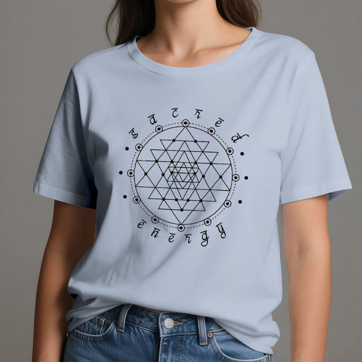 Camiseta espiritual Sri Yantra de energía sagrada Olivenorma