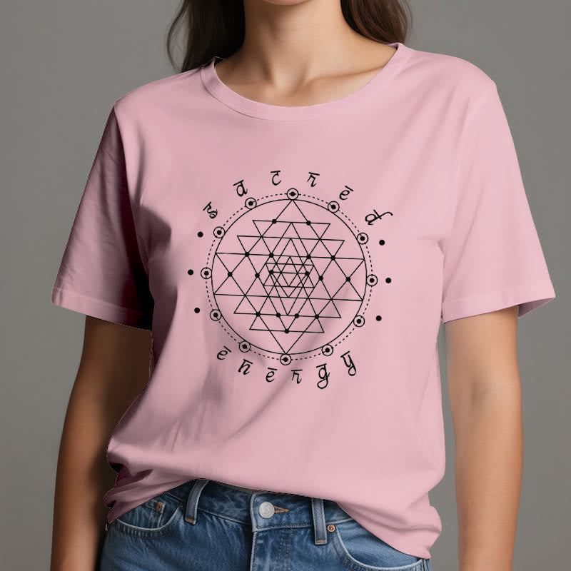 Camiseta espiritual Sri Yantra de energía sagrada Olivenorma