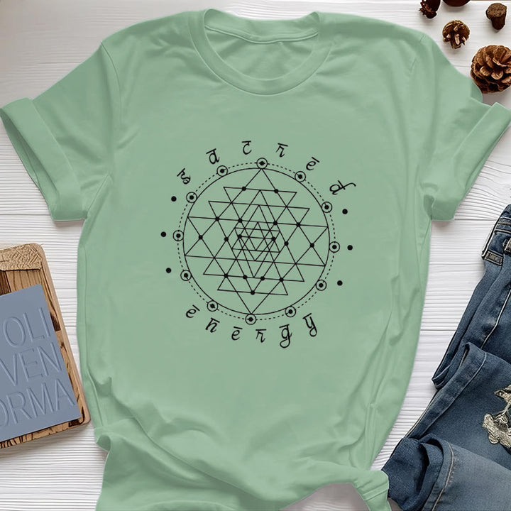 Camiseta espiritual Sri Yantra de energía sagrada Olivenorma