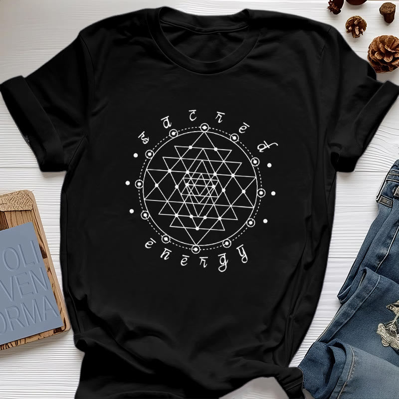 Camiseta espiritual Sri Yantra de energía sagrada Olivenorma