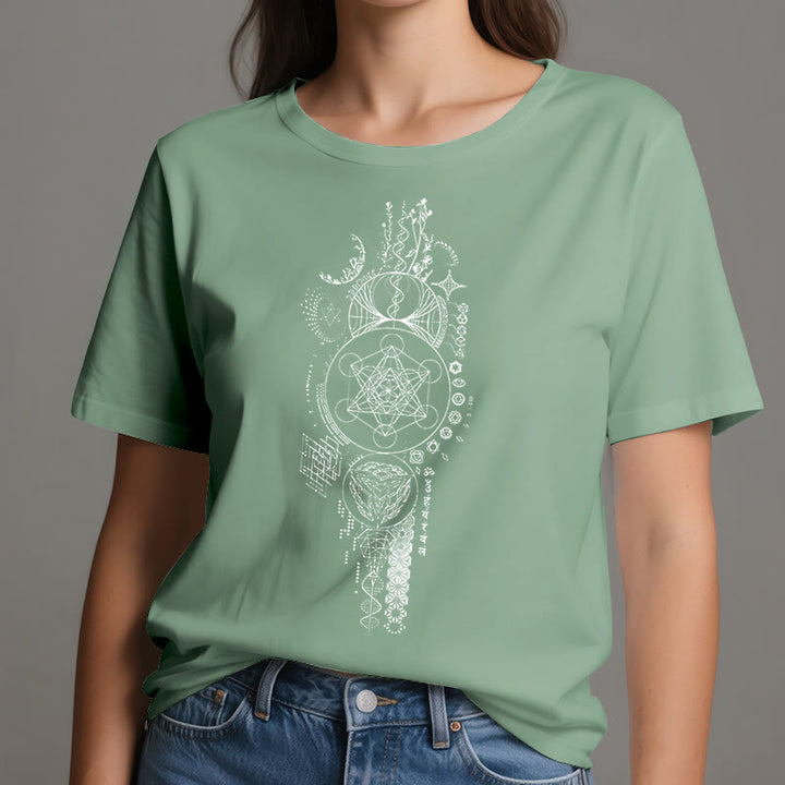 Camiseta de geometría sagrada de la Flor de la Vida de Olivenorma