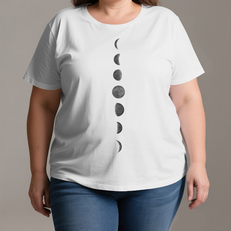 Camiseta de meditación y yoga con estampado de fases lunares de Olivenorma