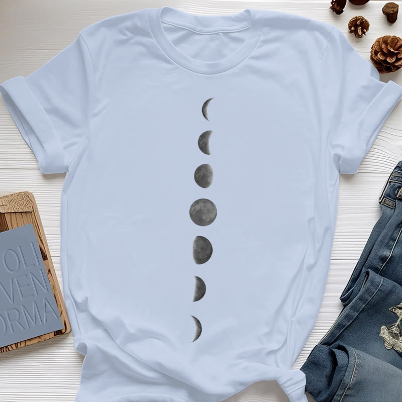 Camiseta de meditación y yoga con estampado de fases lunares de Olivenorma