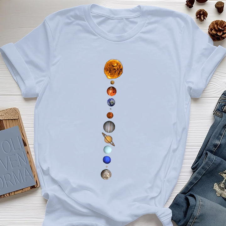 Camiseta con estampado de la galaxia del sistema solar de Olivenorma