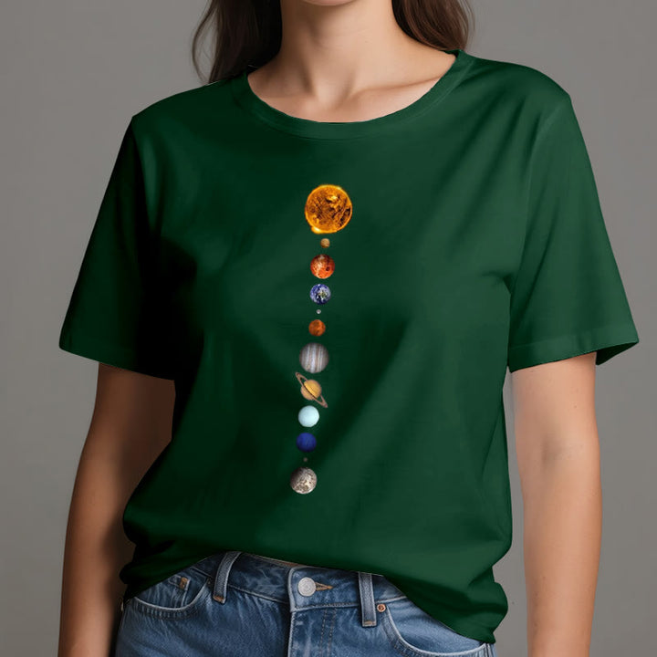 Camiseta con estampado de la galaxia del sistema solar de Olivenorma