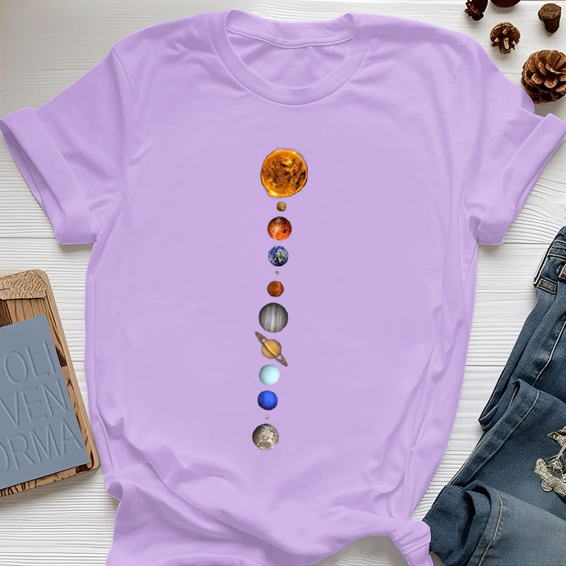 Camiseta con estampado de la galaxia del sistema solar de Olivenorma