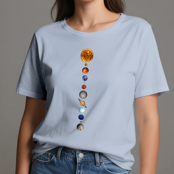 Camiseta con estampado de la galaxia del sistema solar de Olivenorma