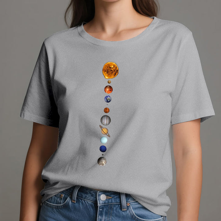 Camiseta con estampado de la galaxia del sistema solar de Olivenorma