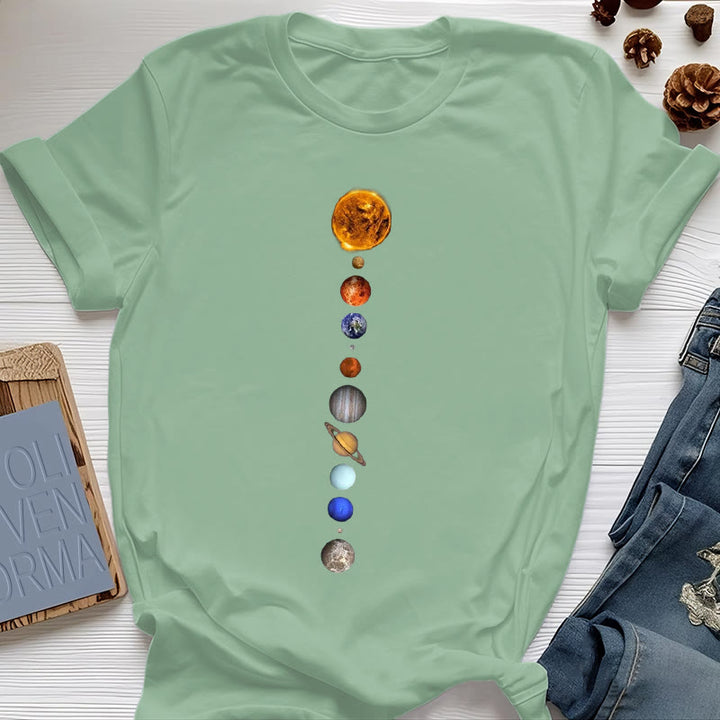 Camiseta con estampado de la galaxia del sistema solar de Olivenorma