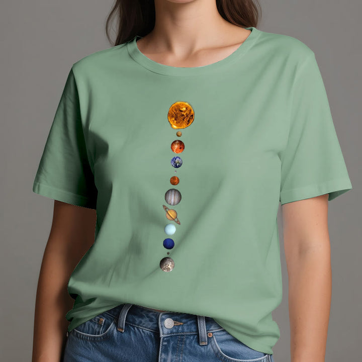 Camiseta con estampado de la galaxia del sistema solar de Olivenorma