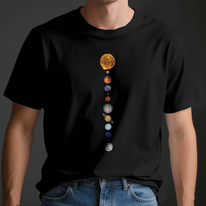 Camiseta con estampado de la galaxia del sistema solar de Olivenorma
