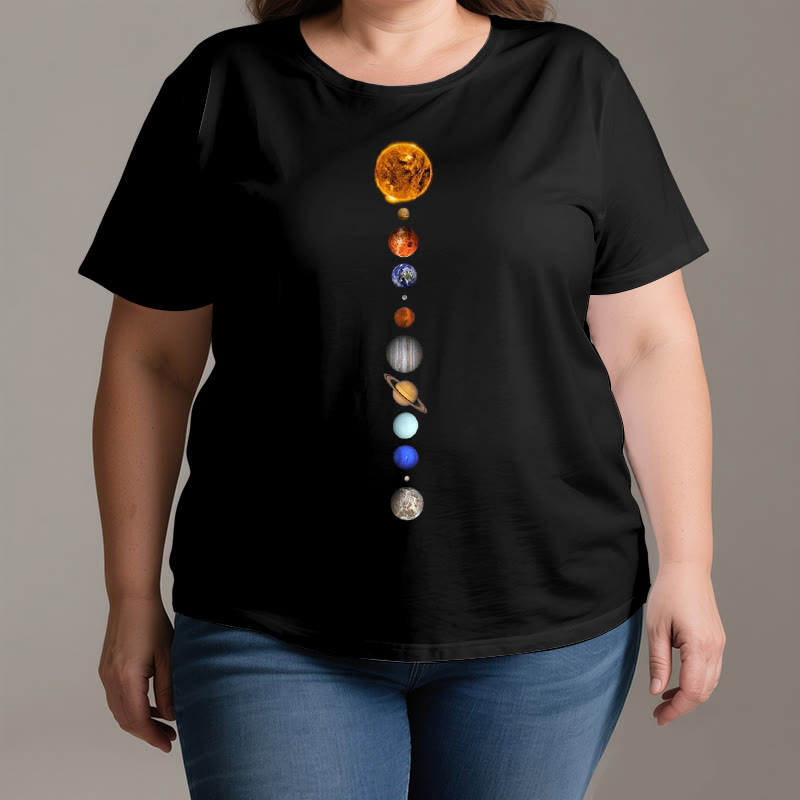 Camiseta con estampado de la galaxia del sistema solar de Olivenorma
