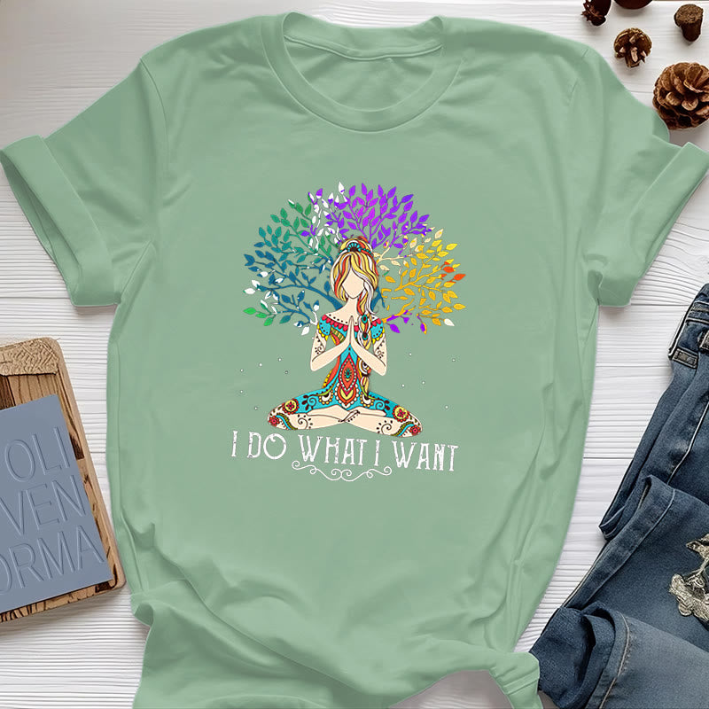 Camiseta de meditación de yoga "Hago lo que quiero" de Olivenorma