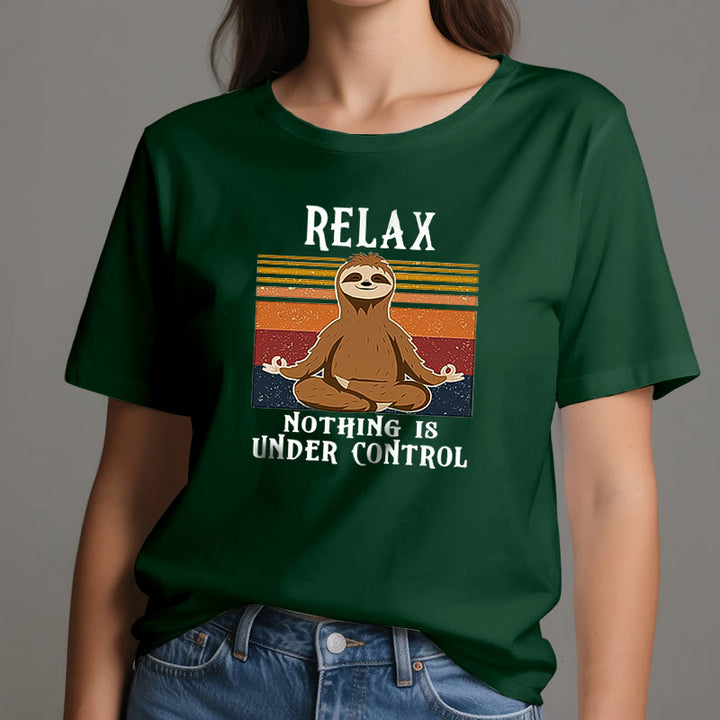 Camiseta de algodón retro con perezoso relajado de Olivenorma