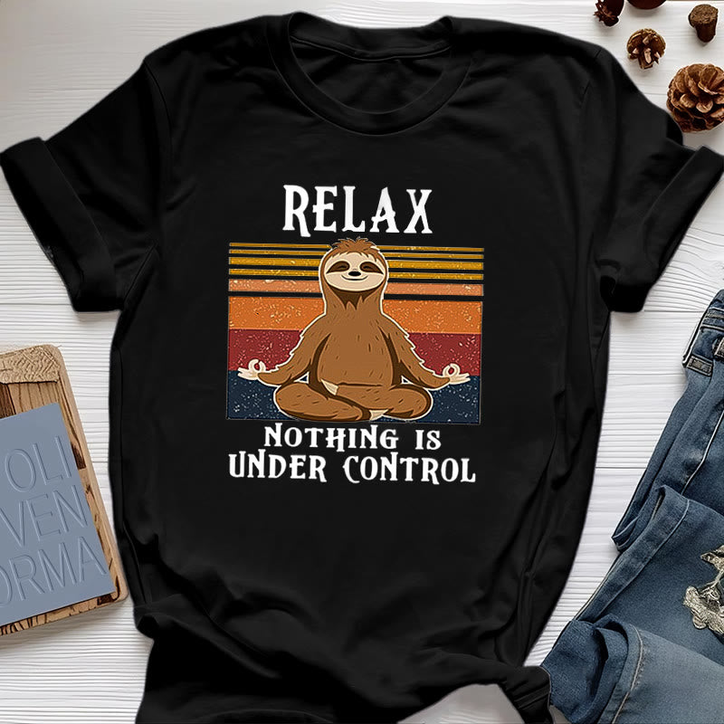 Camiseta de algodón retro con perezoso relajado de Olivenorma