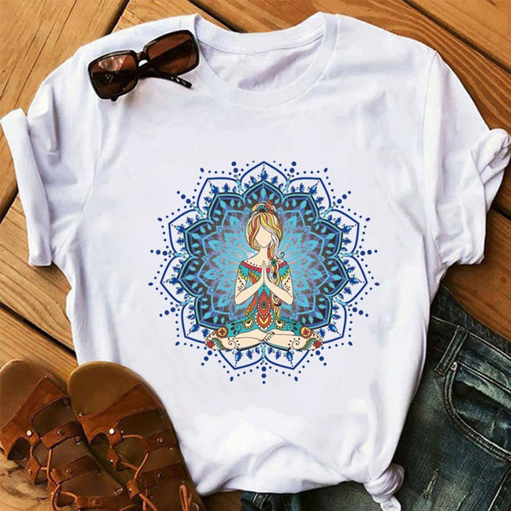 Camiseta Olivenorma Lotus Yoga Meditación Árbol de la Vida