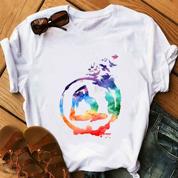 Camiseta Olivenorma Lotus Yoga Meditación Árbol de la Vida