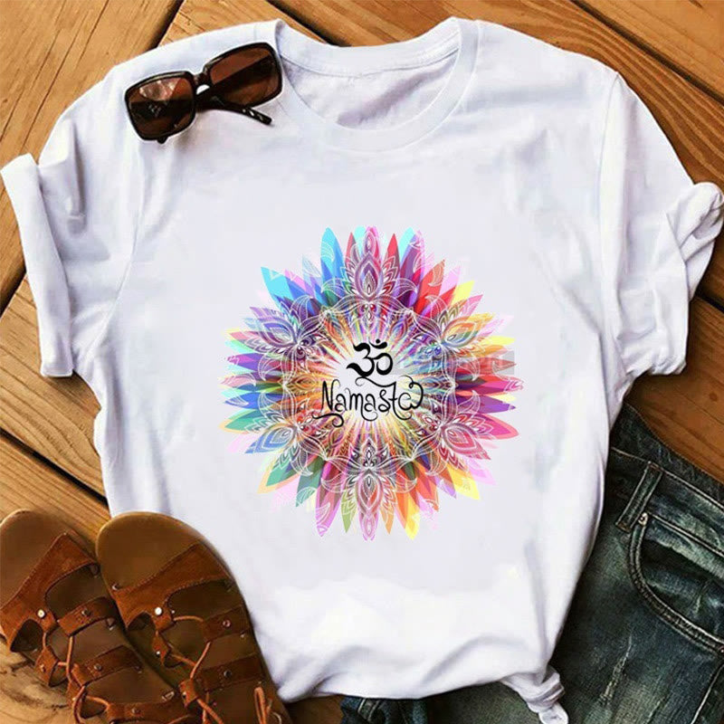 Camiseta Olivenorma Lotus Yoga Meditación Árbol de la Vida