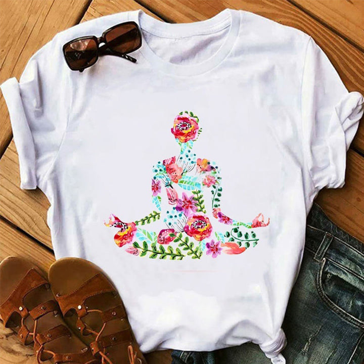 Camiseta Olivenorma Lotus Yoga Meditación Árbol de la Vida