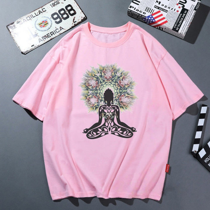 Camiseta de yoga transpirable y cómoda color rosa Olivenorma