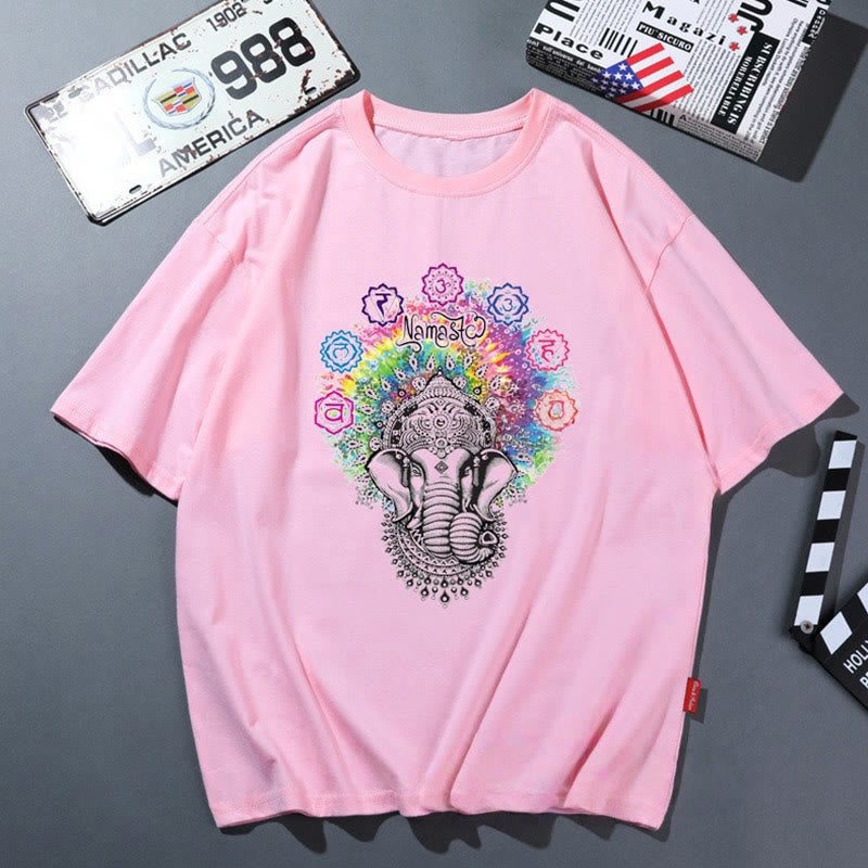 Camiseta de yoga transpirable y cómoda color rosa Olivenorma