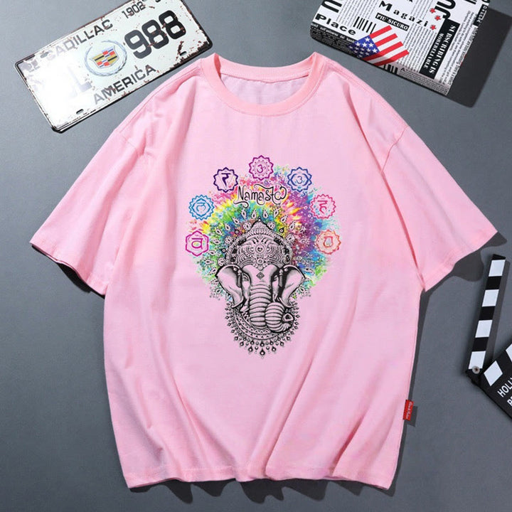 Camiseta de yoga transpirable y cómoda color rosa Olivenorma