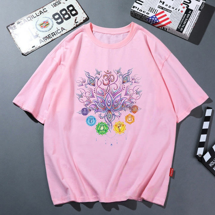 Camiseta de yoga transpirable y cómoda color rosa Olivenorma