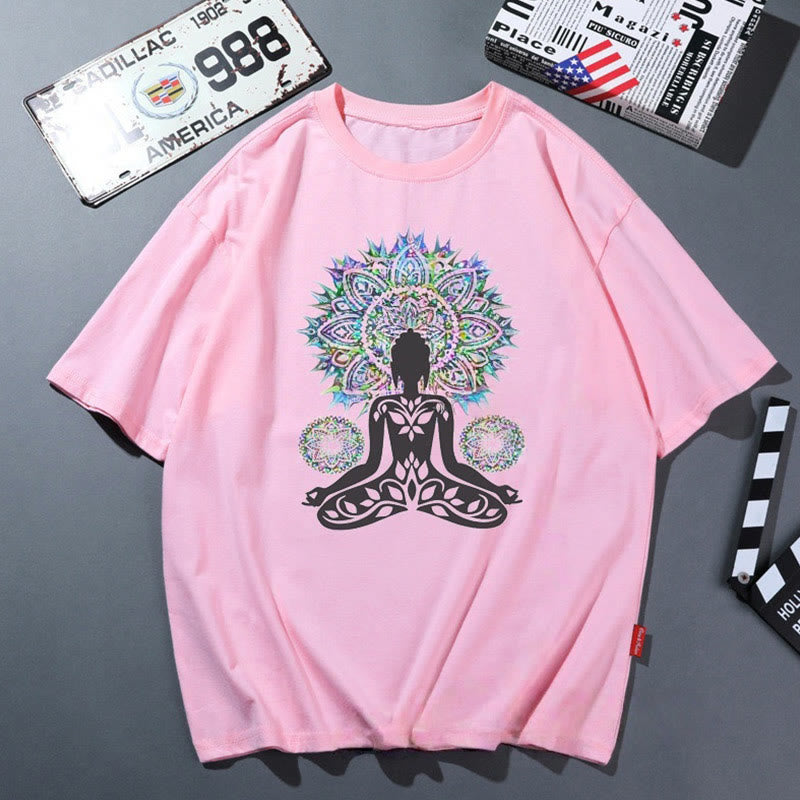 Camiseta de yoga transpirable y cómoda color rosa Olivenorma