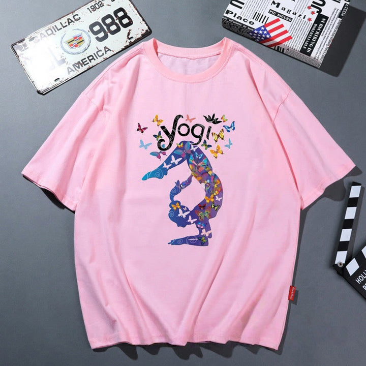 Camiseta de yoga transpirable y cómoda color rosa Olivenorma