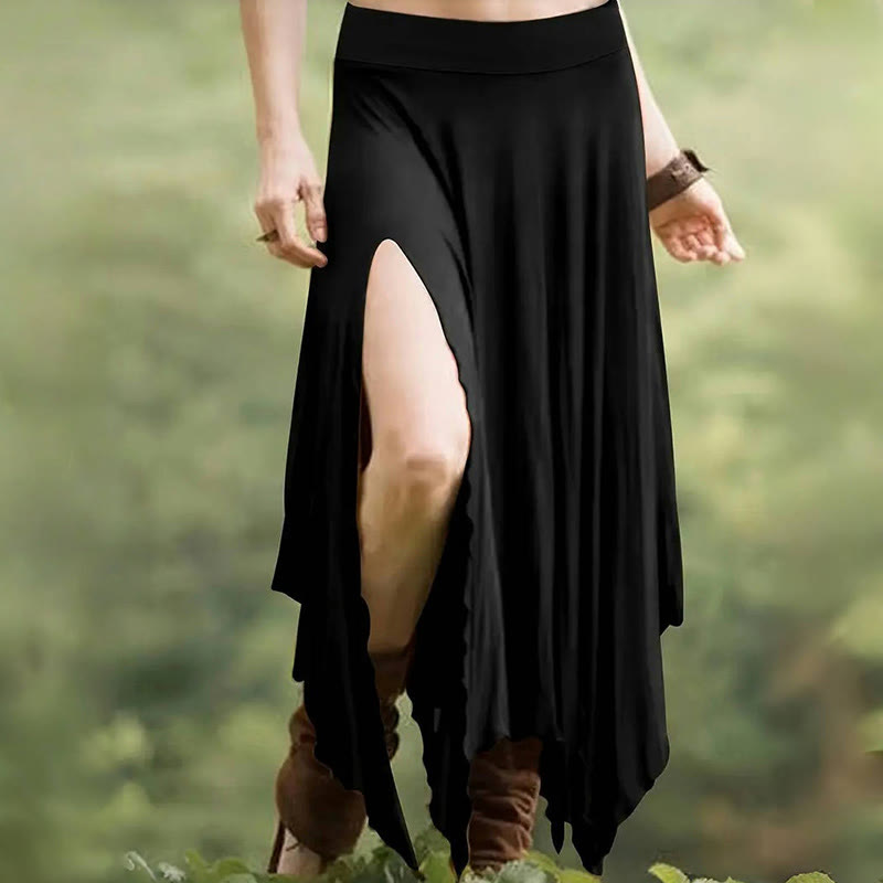 Vestido estilo bohemio Olivenorma con falda midi con abertura y cordón ajustable - Negro - XXL - image 16